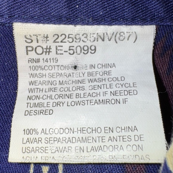 Cumberland Outfitters Men’s XXL Western Themed Pearl Button Long Shirt Purple - Picture 4 of 5